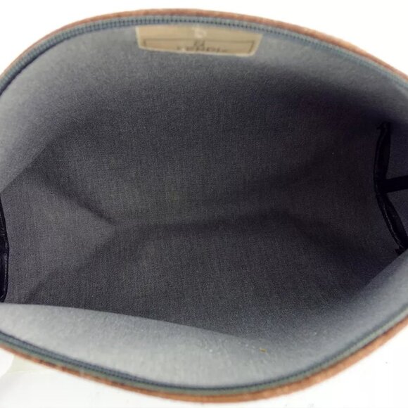 FENDI pouch pecan beige PVC ?~ leather Authentic - Picture 3 of 8
